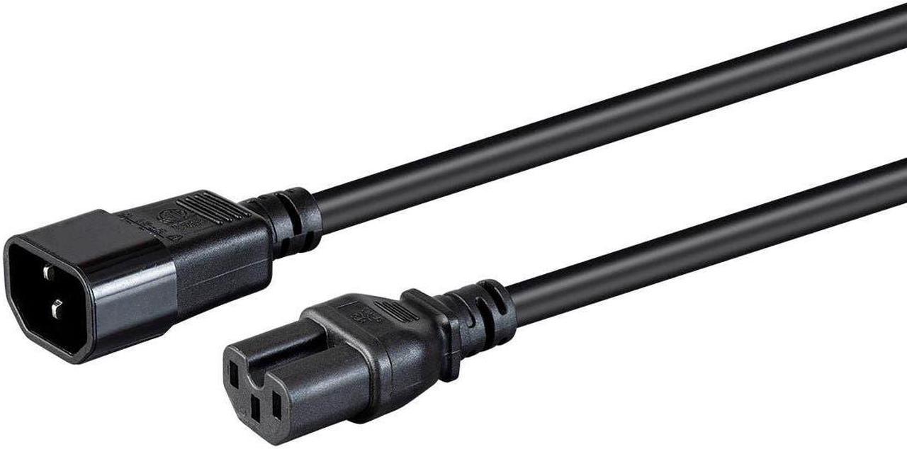 Monoprice Heavy Duty Power Cable - 6 Feet - Black | IEC 60320 C14 to IEC 60320 C15, 14AWG, 15A, SJT, 100-250V