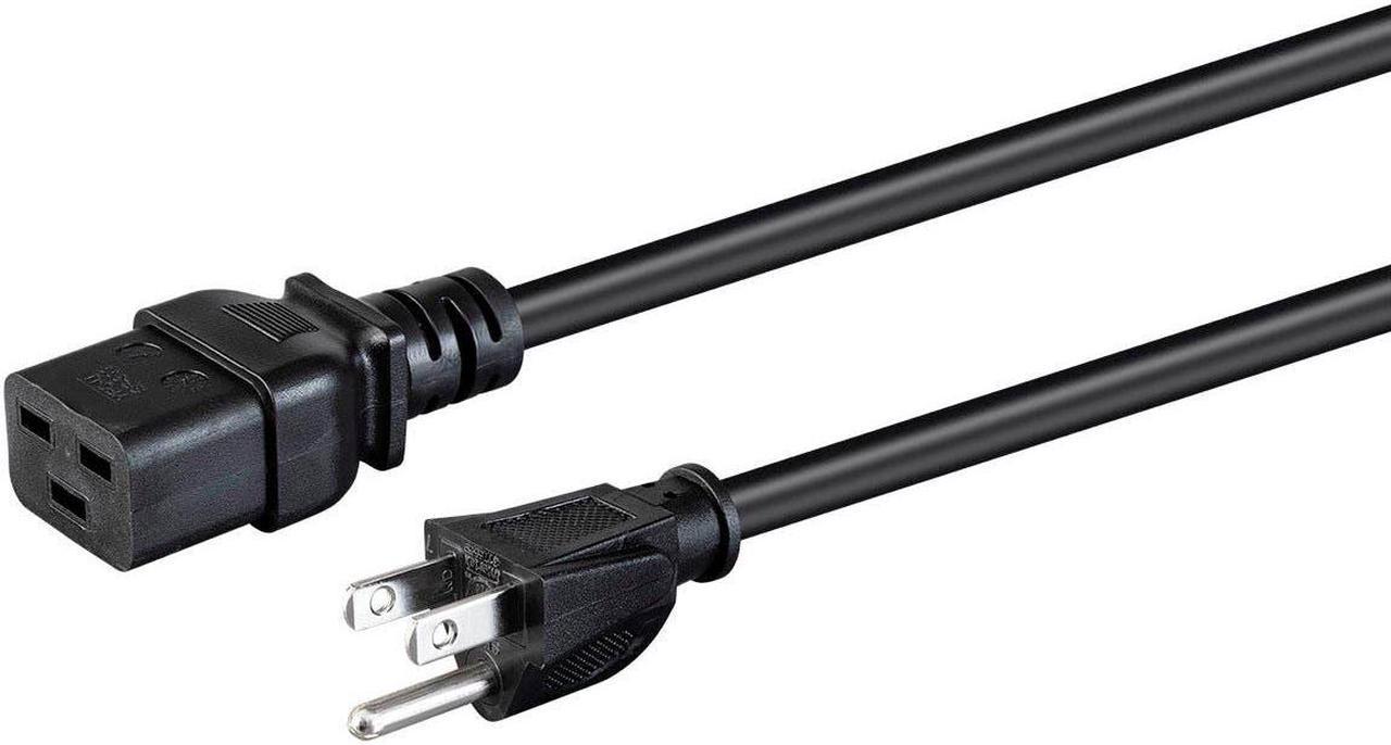 Monoprice Power Cord - 3 Feet - Black, NEMA 5-15P to IEC 60320 C19, 14AWG, 15A, 3-Prong, For Powering Computers, Servers, And Other Network Devices