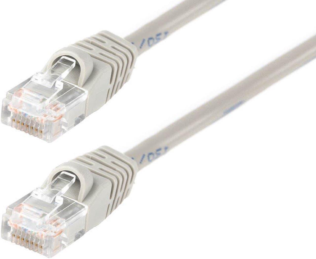 Monoprice Cat5e Ethernet Patch Cable - Network Internet Cord - RJ45, Stranded, 350Mhz, UTP, Pure Bare Copper Wire, 24AWG, 3ft, Gray