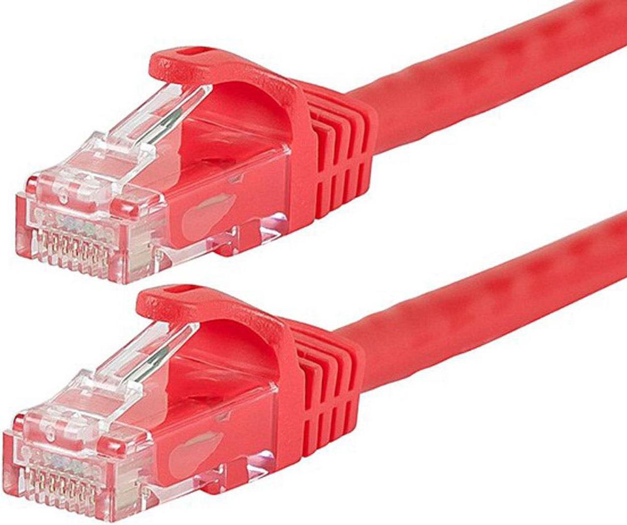 Monoprice Cat6 Ethernet Patch Cable - 3 Feet - Red | Network Internet Cord - RJ45, Stranded, 550Mhz, UTP, Pure Bare Copper Wire, 24AWG - Flexboot Series