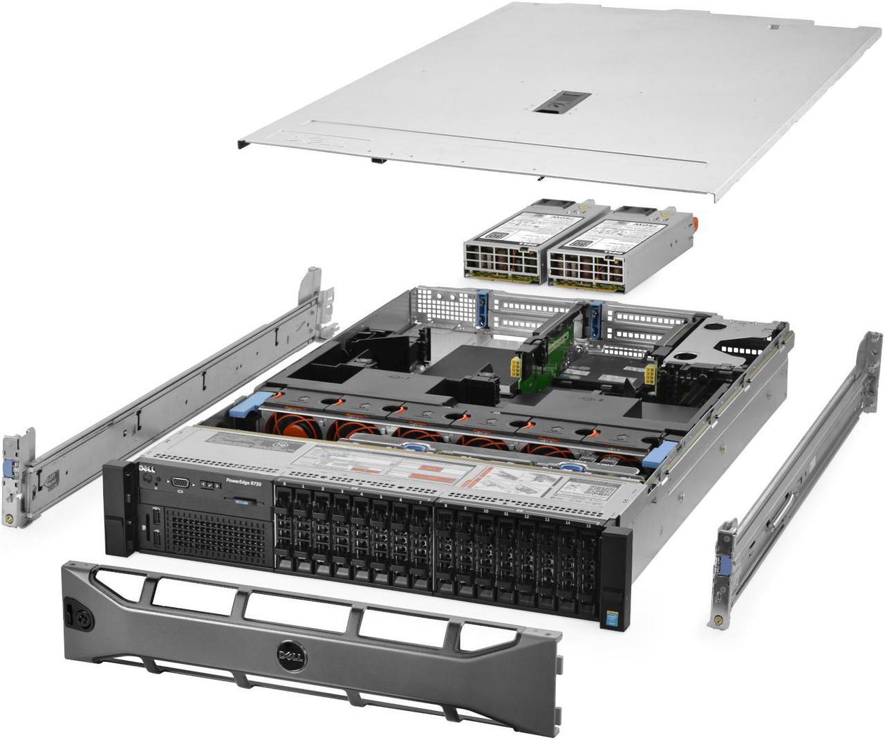 Main image of Dell PowerEdge R730 Server 2x E5-2640v3 2.60Ghz 16-Core 96GB H330 Rails