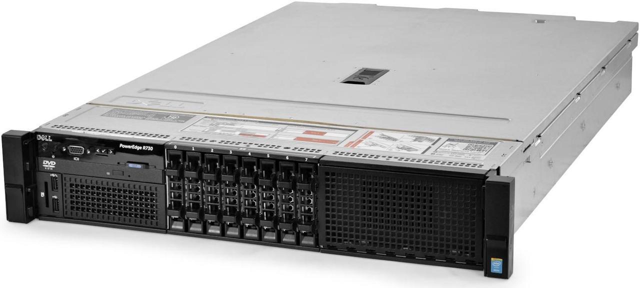 Alt view image 2 of 5 - Dell PowerEdge R730 Server 2x E5-2640v3 2.60Ghz 16-Core 96GB HBA330 Rails