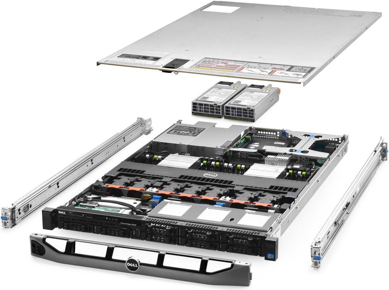 Main image of Dell PowerEdge R620 Server 3.00Ghz 20-Core 128GB 2x NEW 500GB SSD H710 Rails
