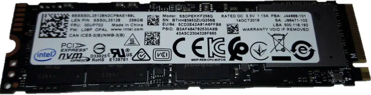 Main image of 256GB Intel PRO NVMe PCIe M.2 SSD Solid State Drive 250GB TLC SSDPEKKF256