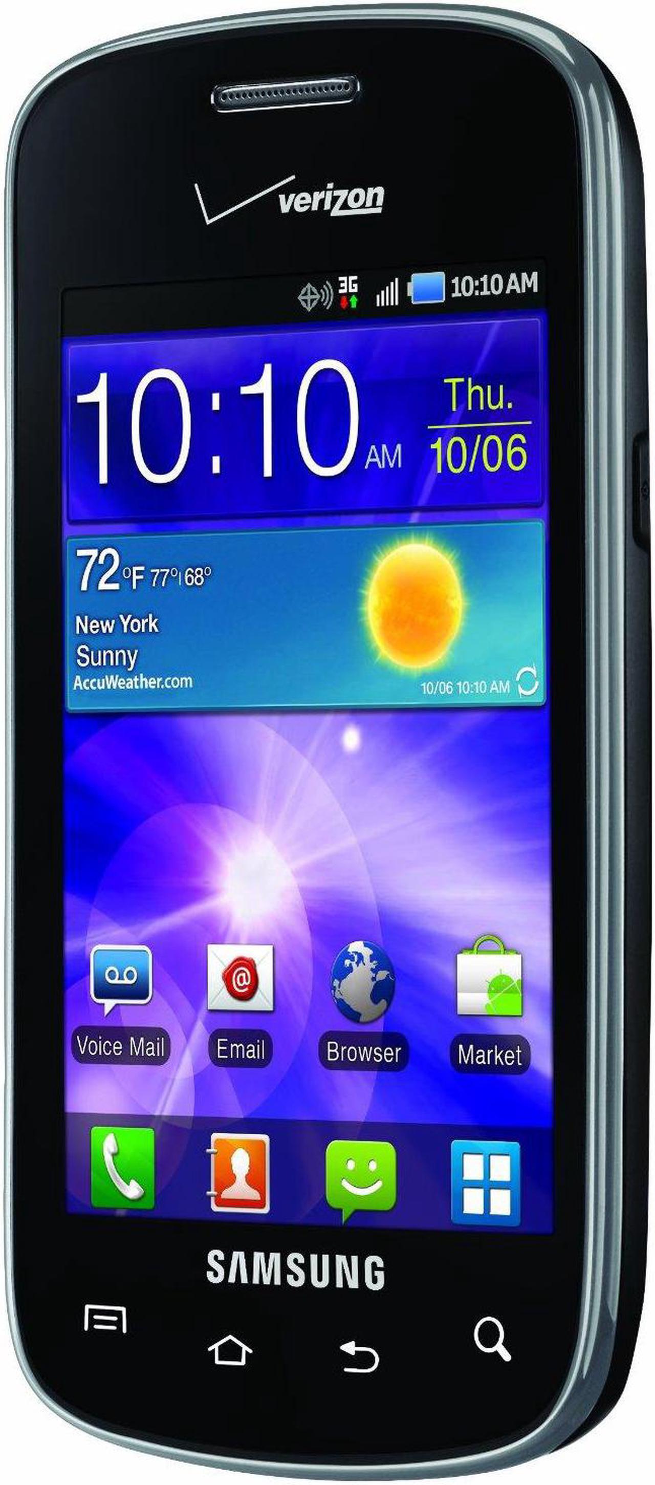 Alt view image 3 of 3 - Samsung Illusion - Prepaid Smart Phone - Fast 3G Connectivity, 3.5" Screen, 2GB microSD, GPS Navigation, Platinum (Verizon)