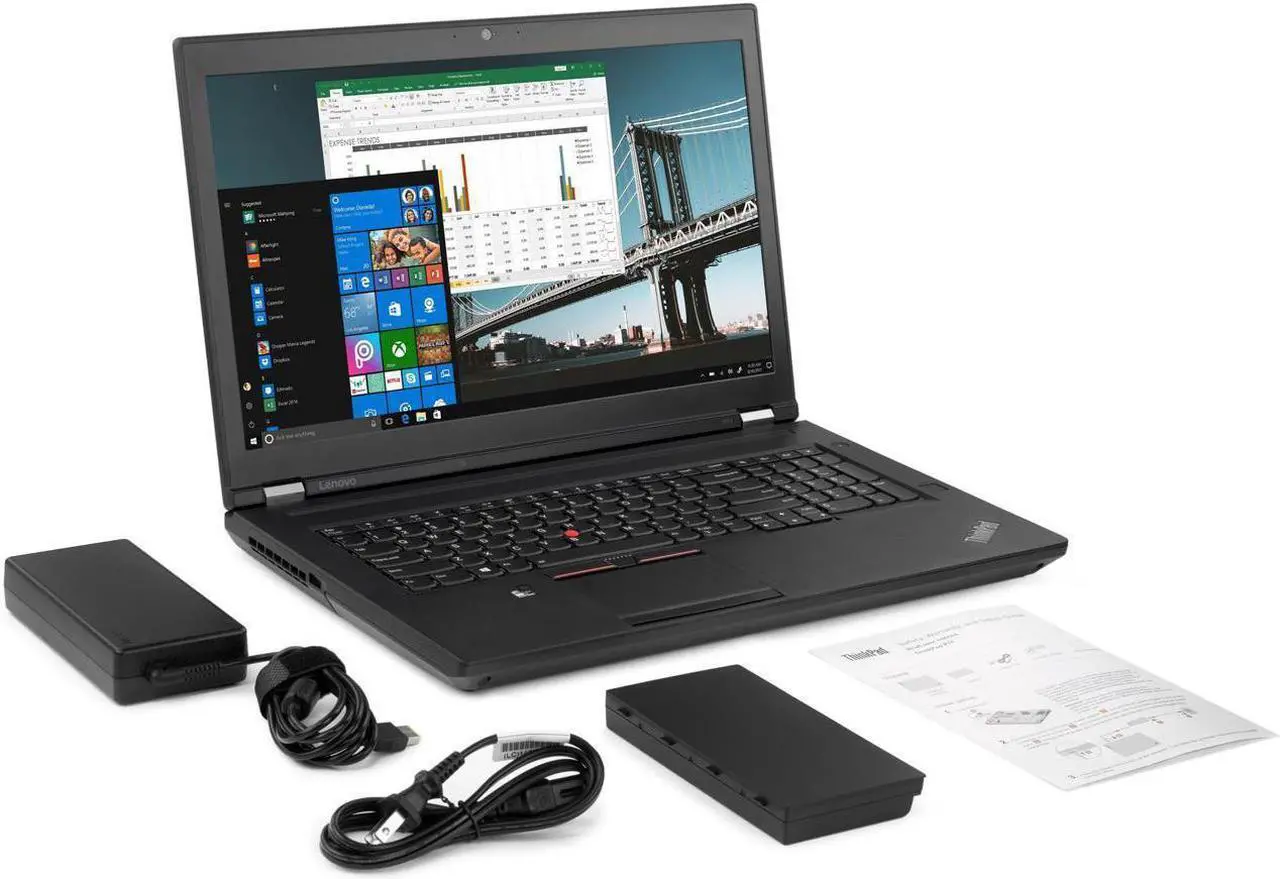 Alt view image 7 of 7 - Lenovo ThinkPad P71 Notebook, 17.3" 4K UHD Display, Intel Xeon E3-1535M Upto 4.2GHz, 16GB RAM, 512GB NVMe SSD, NVIDIA Quadro P4000, HDMI, Micro DP, Thunderbolt, Wi-Fi, BT, Windows 10 Pro (20HK003FUS)