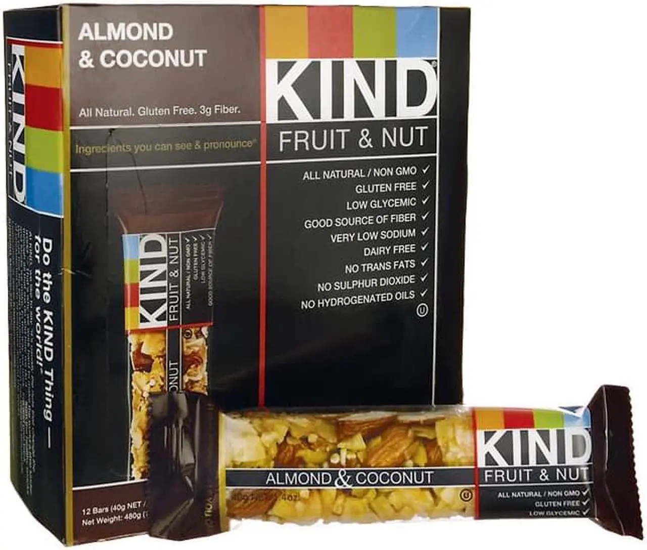Alt view image 8 of 11 - Fruit & Nut Almond and Coconut  - Box - KIND Healthy Snacks - 12 Bars - Box