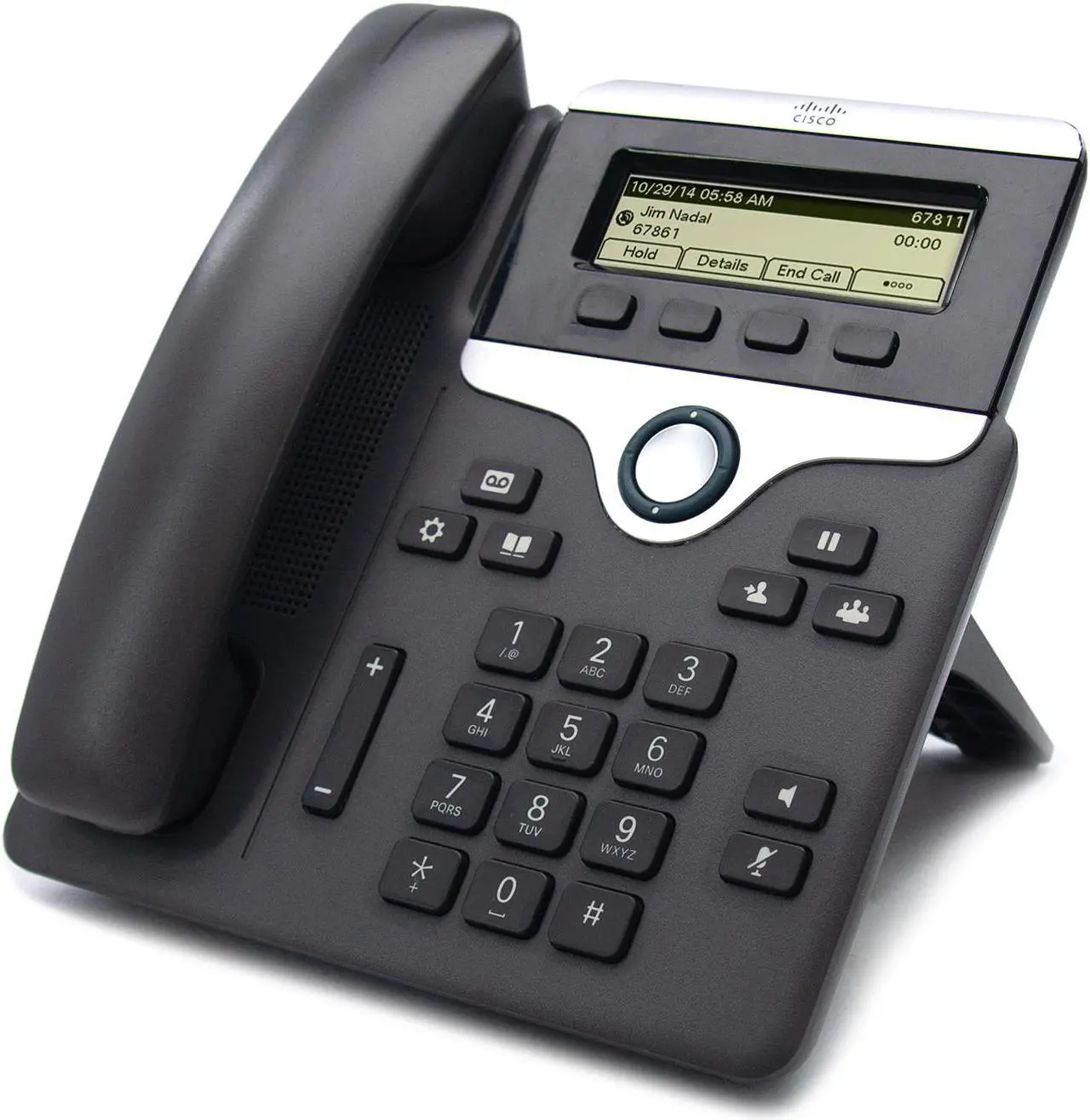 Alt view image 4 of 11 - Cisco - CP-7811-K9= - Cisco 7811 IP Phone - Cable - Wall Mountable - Charcoal - 1 x Total Line - VoIP - Caller ID - Speakerphone - 2 x Network (RJ-45) - PoE Ports - Monochrome - DHCP, SRTP, CDP, LDAP,