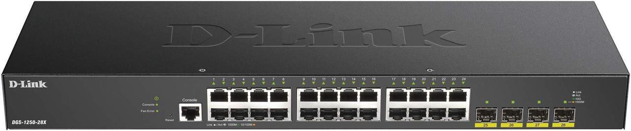 D-Link DGS 1250-28X - Switch - L3 Lite - smart - 24 x 10/100/1000 + 4 x 10 Gigabit SFP+ - rack-mountable