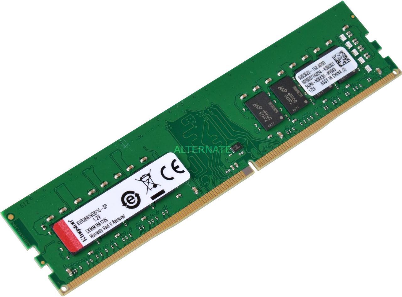 Kingston KCP426ND8/16 DDR4 - 16 GB - DIMM 288-pin - 2666 MHz / PC4-21300 - CL19 - 1.2 V - unbuffered - non-ECC