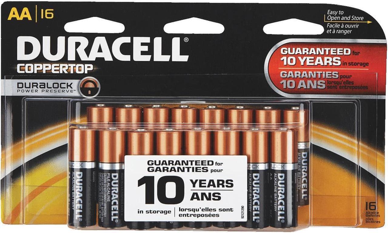 Alt view image 7 of 20 - Duracell Coppertop 1.5V AA Alkaline Battery, 16-pack