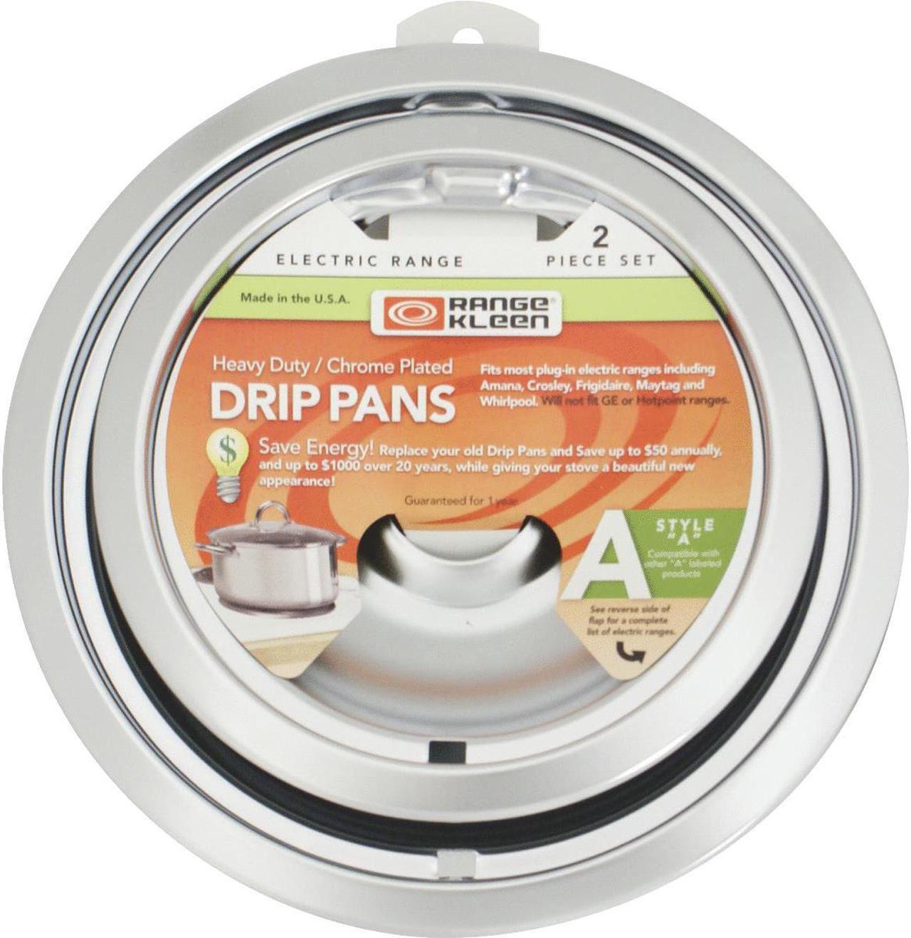 Main image of Range Kleen 12782Xcd5 Chrome Drip Pans - Plug-In Ranges; Fits Most Amana , Crosley , Frigidaire , M