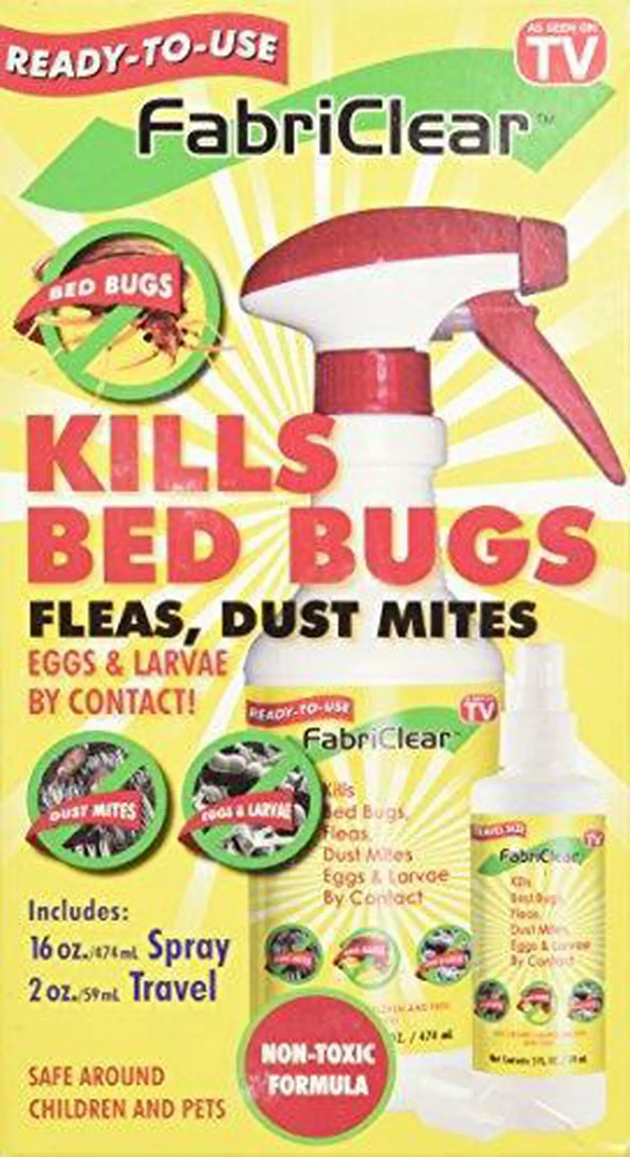Main image of FabriClear Bed Bug Spray,  16 oz. w/ Bonus Travel Spray 2 oz.