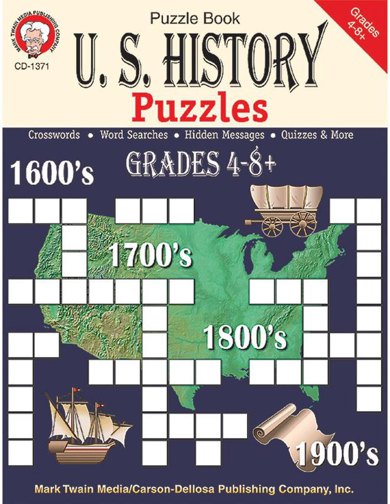Alt view image 4 of 8 - CARSON DELLOSA CD-1371 U.S. HISTORY PUZZLES BOOK