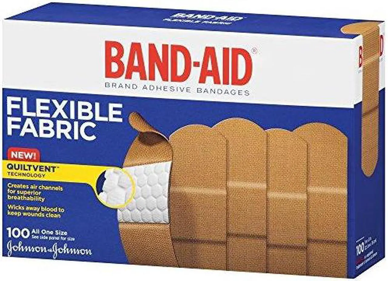 Alt view image 11 of 20 - BAND-AID Flexible Fabric Adhesive Bandages 1" x 3" 100/Box 4444