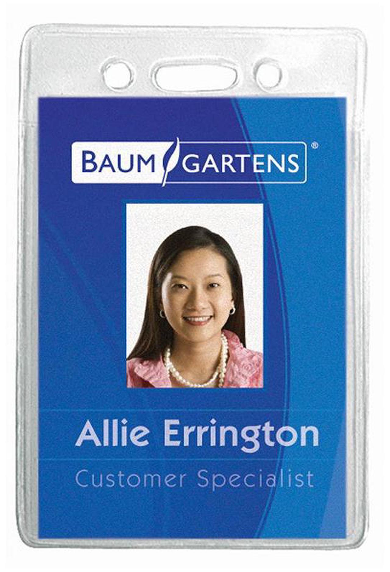 Alt view image 7 of 12 - Baumgartens Vinyl Badge Holder Punched Vert 2-3/8"x3-3/8" 12/PK CL 67820