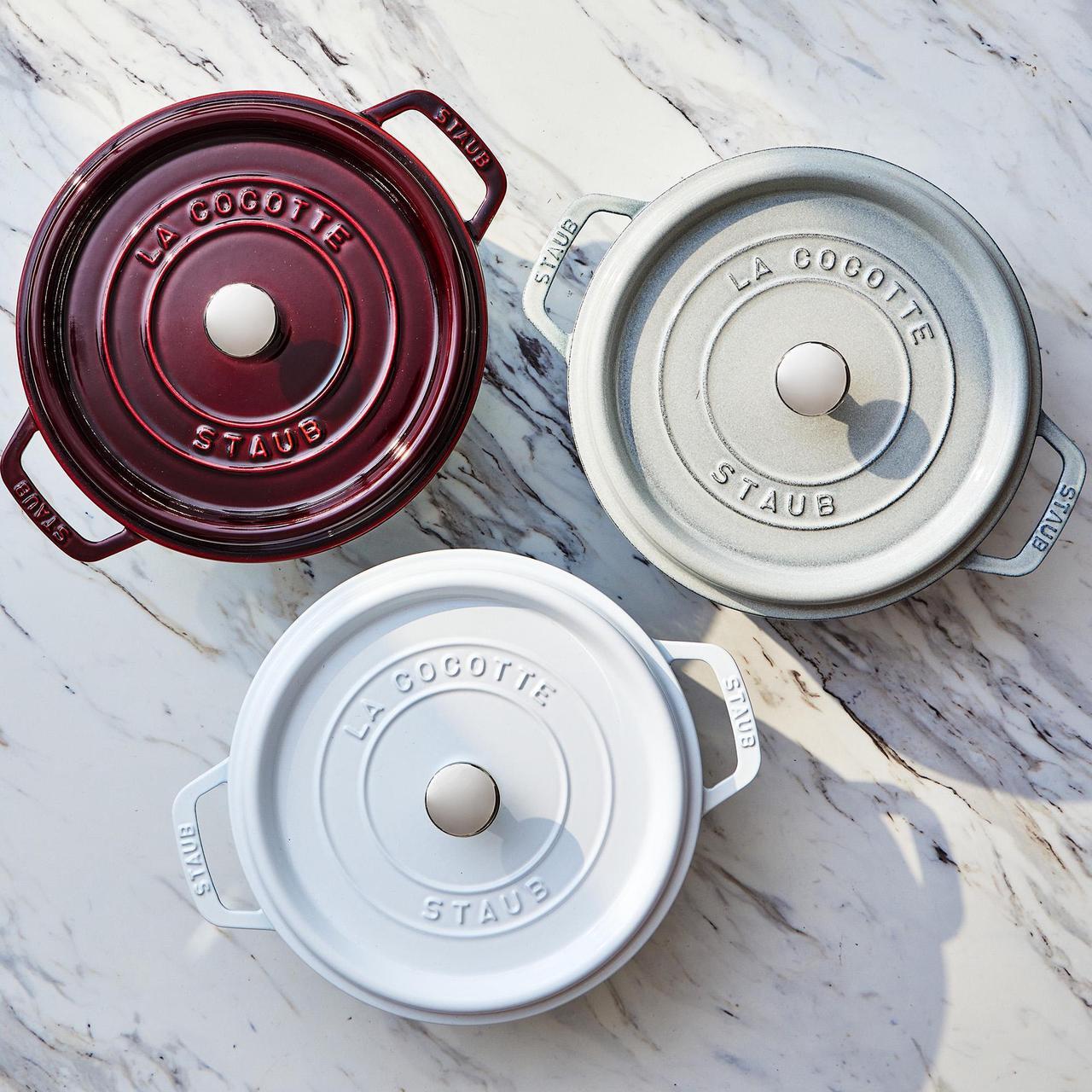 Alt view image 4 of 7 - Staub Cast Iron 4-qt Round Cocotte - Grenadine