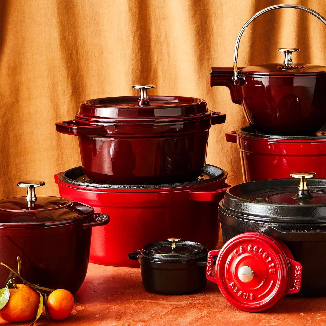 Alt view image 3 of 7 - Staub Cast Iron 4-qt Round Cocotte - Grenadine