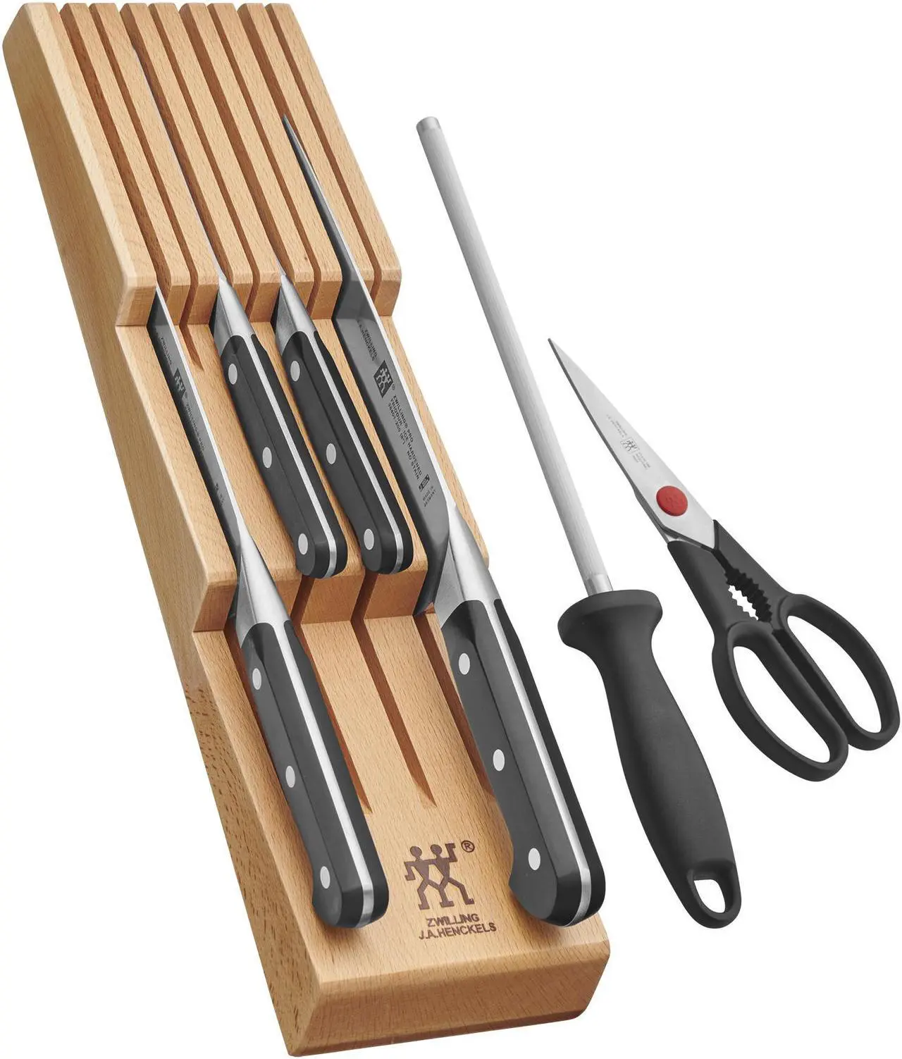 Main image of ZWILLING Pro 7-pc Knife Block Set with In-Drawer Knife Tray