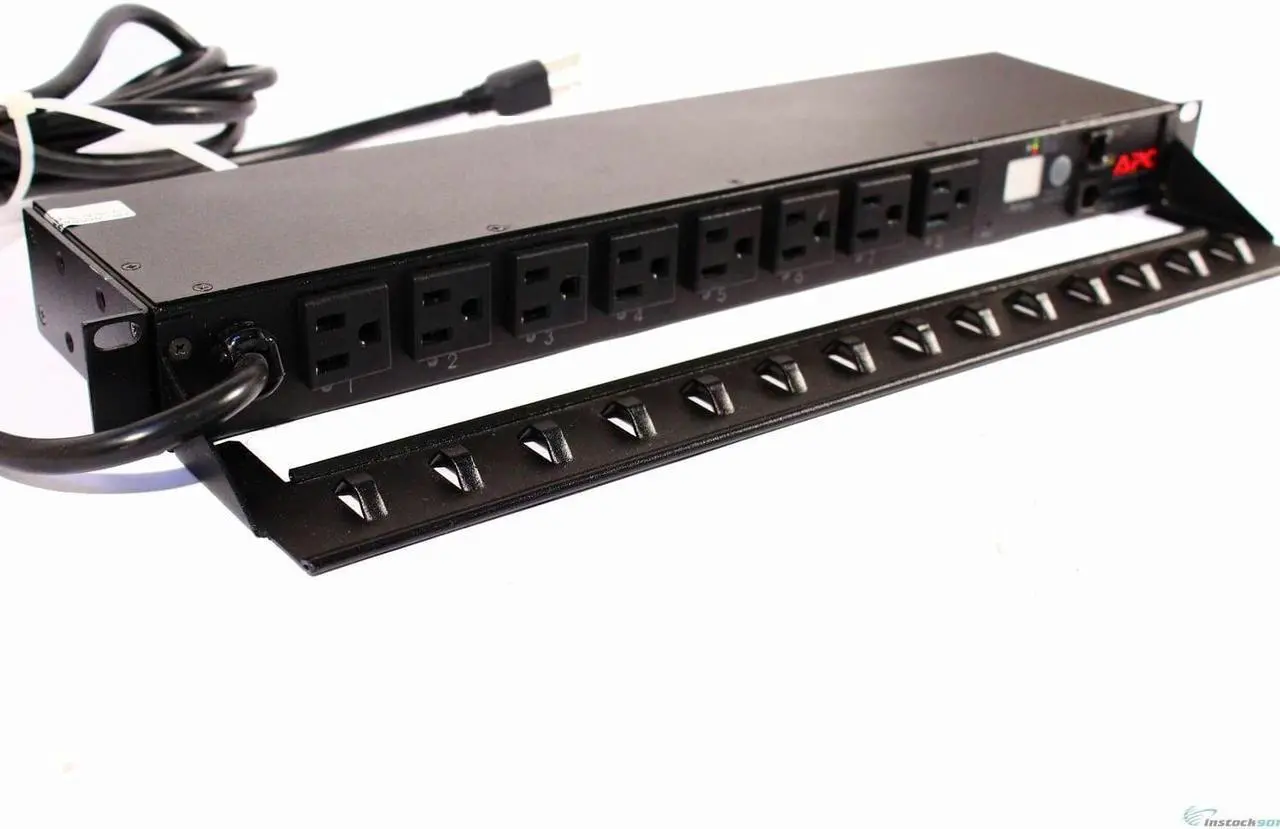 Alt view image 2 of 5 - APC AP7900 1U Switched Rack PDU - Rack Mountable - 120V AC - Ethernet 10Base-T/100Base-TX - RJ-45, 1 x management - RJ-12 - 8 Output Connectors - 19-inch Rack - Black