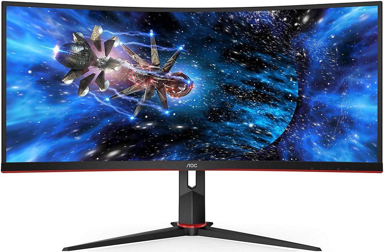 Main image of AOC CU34G2X 34" Curved Frameless Immersive Gaming Monitor, UltraWide QHD 3440x1440, VA Panel, 1ms 144Hz Freesync, Height Adjustable, 3-Yr Zero Dead Pixels