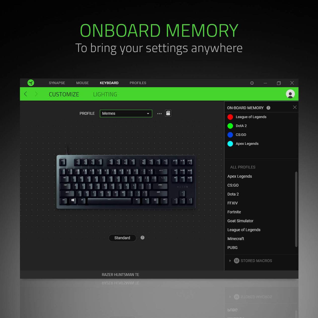 Alt view image 3 of 14 - Razer Huntsman Tournament Edition Gaming Keyboard - Linear Optical Switches