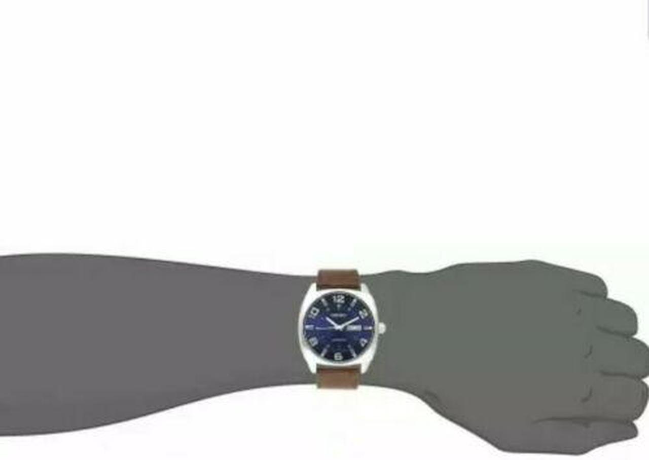 Alt view image 2 of 9 - Seiko Men's SNKN37 Stainless Steel Automatic Self-Wind Watch with Brown Leather Band