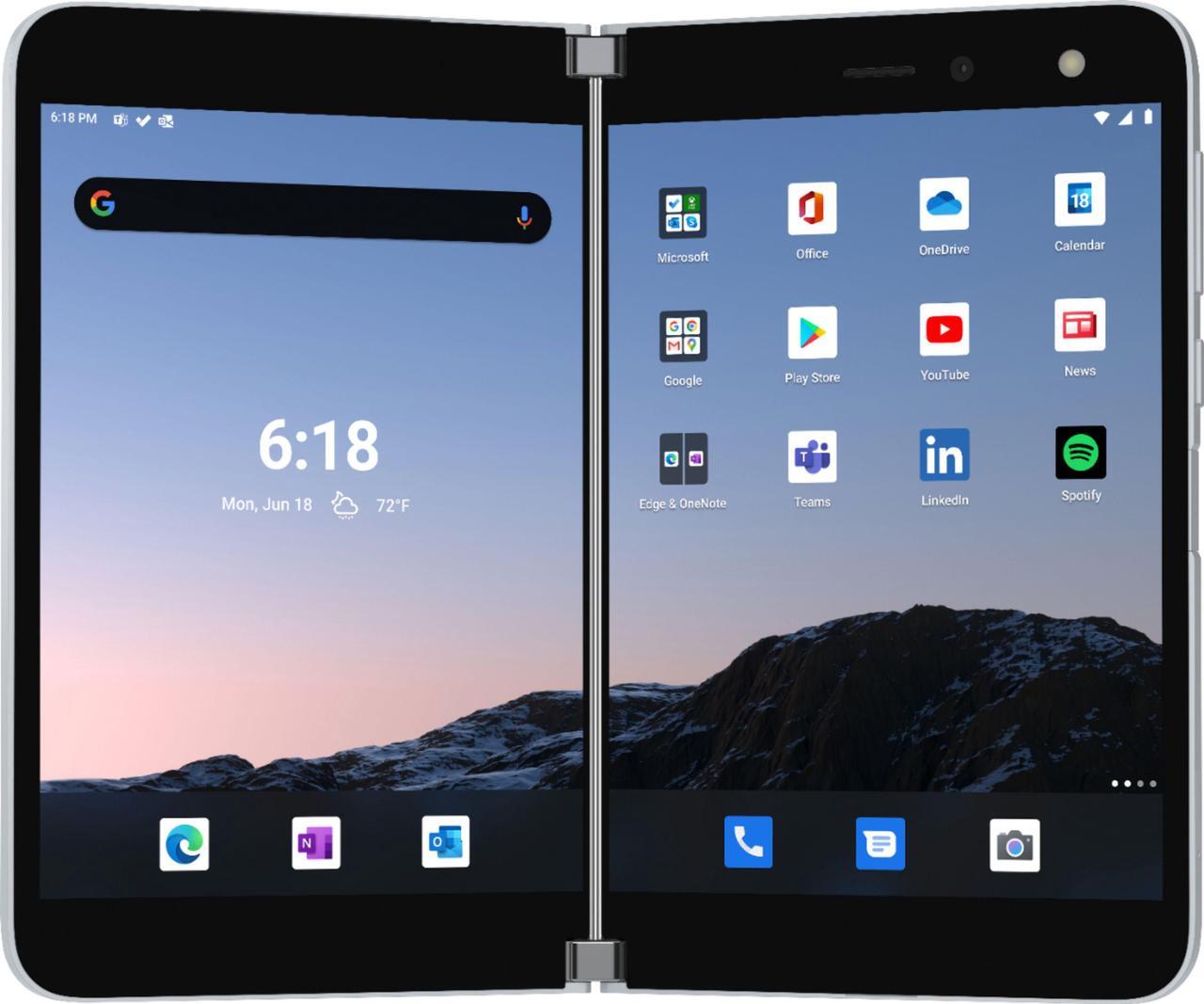 Alt view image 3 of 6 - Microsoft Surface Duo 256GB (Unlocked) - Glacier Cell Phone Smart Phone TGM-00001 Android 10