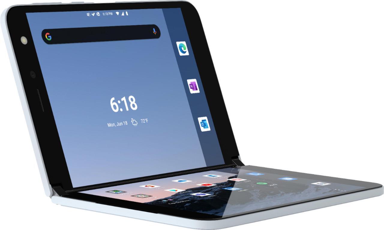 Main image of Microsoft Surface Duo 256GB (Unlocked) - Glacier Cell Phone Smart Phone TGM-00001 Android 10