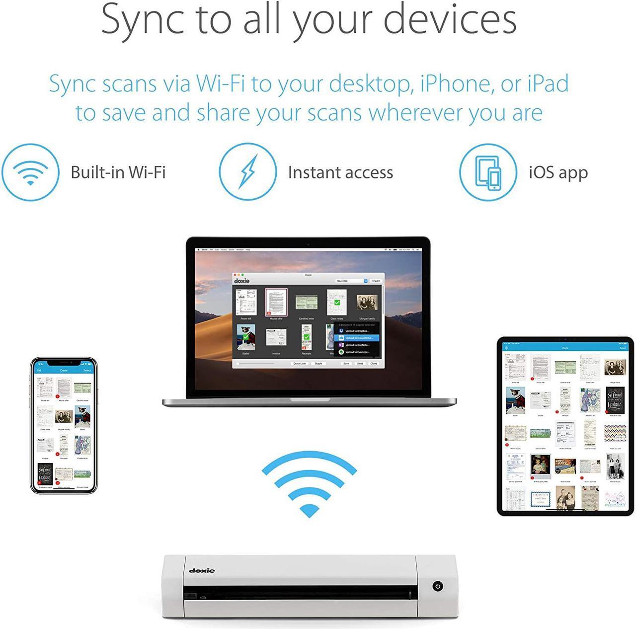 Alt view image 2 of 7 - Doxie Go SE Wi-Fi - The Smarter Wi-Fi Scanner with Rechargeable Battery & Amazing Software