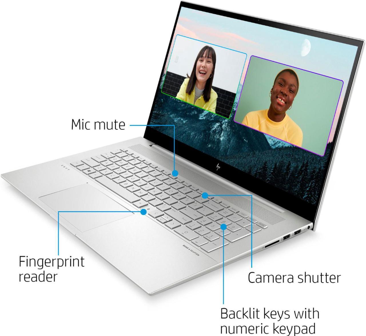 Alt view image 2 of 7 - HP - ENVY 17.3" Touch-Screen Laptop - Intel Core i7 - 12GB Memory - 512GB SSD + 32GB Intel Optane - Natural Silver Notebook 17m-ch0013dx