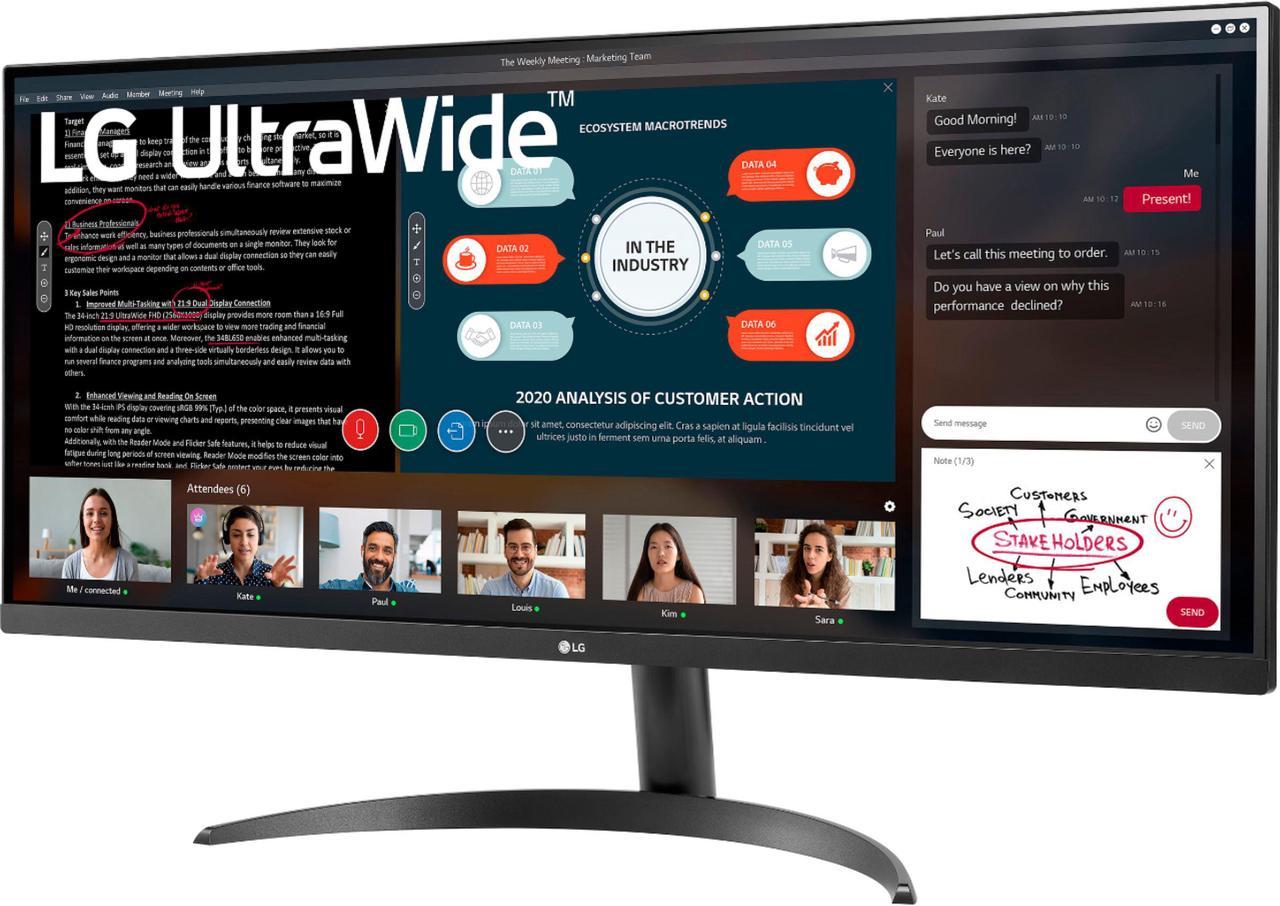 LG 34WP500-B.AUS 34" 2560 x 1080 5ms IPS 75Hz AMD FreeSync 21:9 Ultrawide IPS Monitor