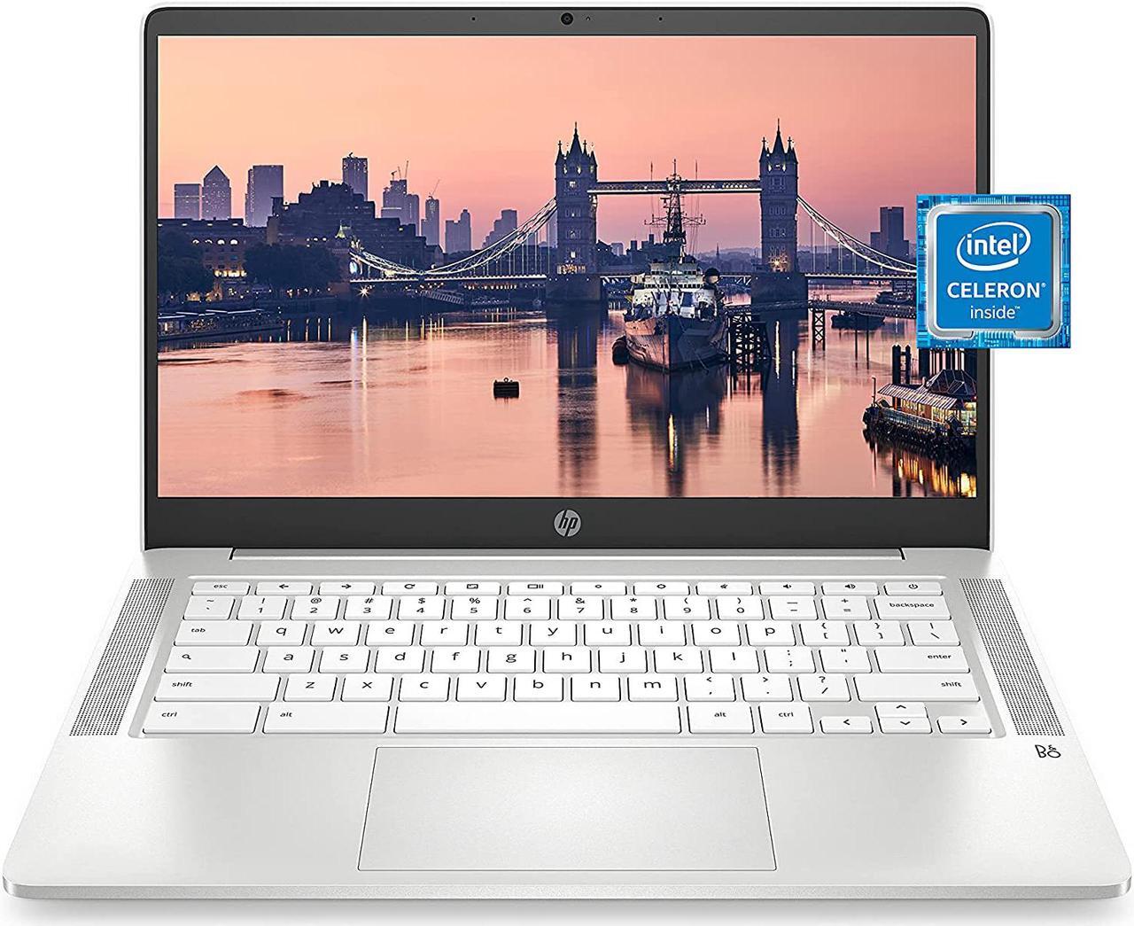 Main image of HP Chromebook 14 Laptop, Intel Celeron N4000 Processor, 4 GB RAM, 32 GB eMMC, 14” HD Display, Chrome, Lightweight Computer with Webcam and Dual Mics, Home, School, Music, Movies (14a-na0021nr, 2021)