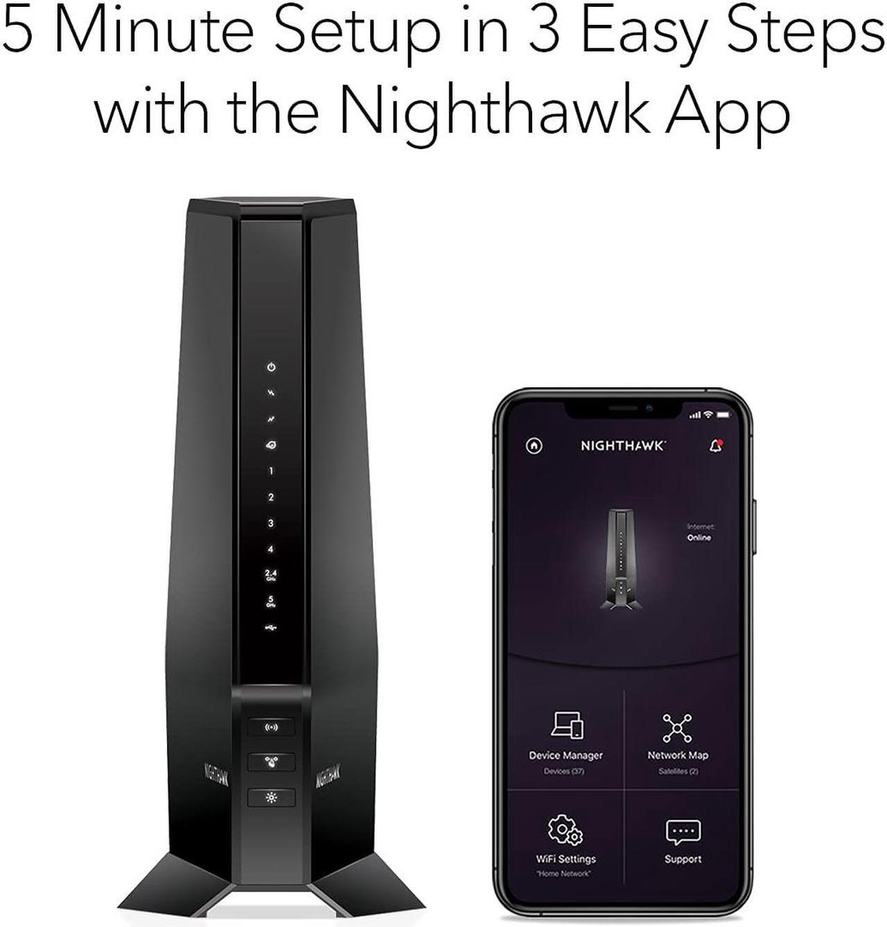 Alt view image 3 of 7 - Nighthawk DOCSIS 3.1 Two-in-One Cable Modem + WiFi 6 Router Combo, 2.7Gbps, 90-day of NETGEAR Armor included (CAX30S)
