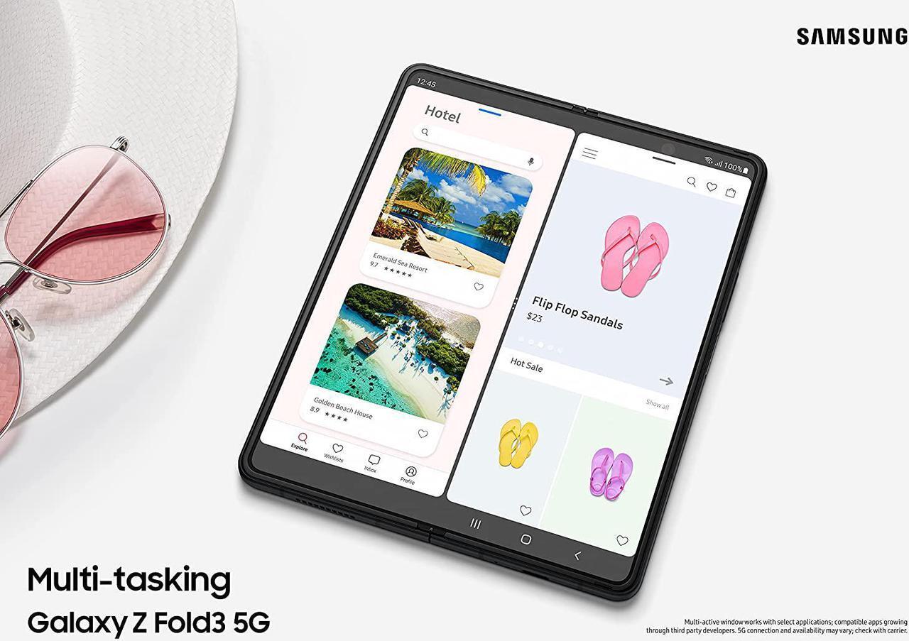 Alt view image 6 of 13 - SAMSUNG Galaxy Z Fold 3 5G Factory Unlocked Android Cell Phone US Version Smartphone Tablet 2-in-1 Foldable Dual Screen Under Display Camera 512GB Storage, Phantom Black