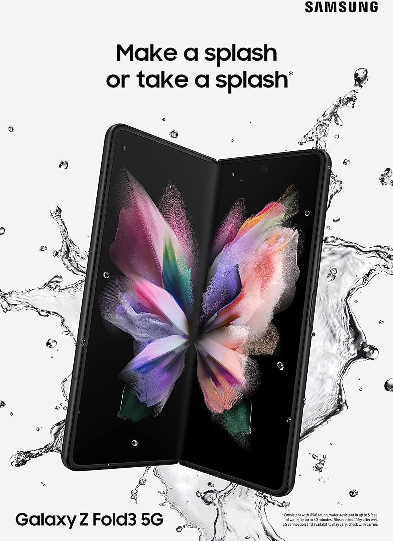 Alt view image 5 of 13 - SAMSUNG Galaxy Z Fold 3 5G Factory Unlocked Android Cell Phone US Version Smartphone Tablet 2-in-1 Foldable Dual Screen Under Display Camera 512GB Storage, Phantom Black