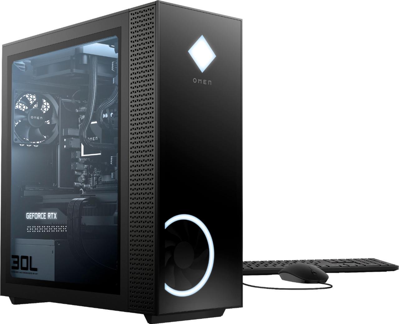 Main image of HP OMEN - 30L Gaming Desktop - AMD Ryzen 7 - 16GB Memory - NVIDIA® GeForce RTX™ 3060 Ti - 1TB SSD - Shadow Black PC Computer GT13-1194