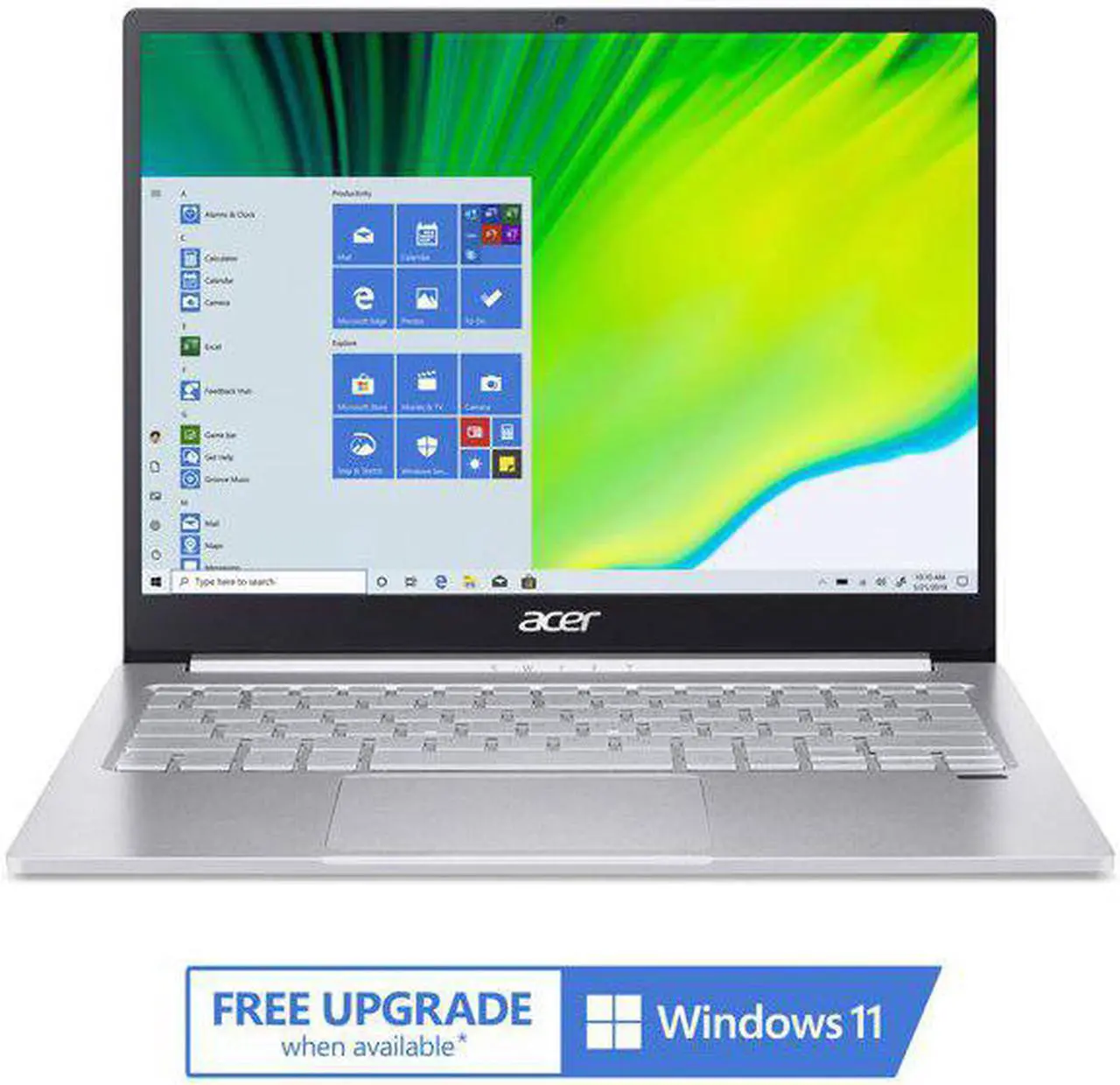 Main image of Acer Swift 3 Intel Evo Thin & Light Laptop, 13.5" 2256 x 1504 IPS, Intel Core i5-1135G7, Intel Iris Xe Graphics, 8GB LPDDR4X, 512GB NVMe SSD, Wi-Fi 6, Fingerprint Reader, Back-lit KB, SF313-53-56UU