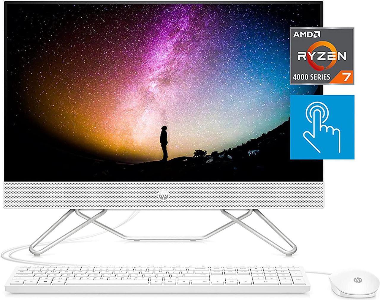 Main image of HP 24" All-in-One Desktop, AMD Ryzen 7 5700U, 16 GB, 256 GB SSD & 1 TB Hard Drive, Full HD IPS Touchscreen, Windows 11 Home, 4 USB Ports, Privacy Camera, Dual Mics, Keyboard & Mouse (24-cb0090, 2021)