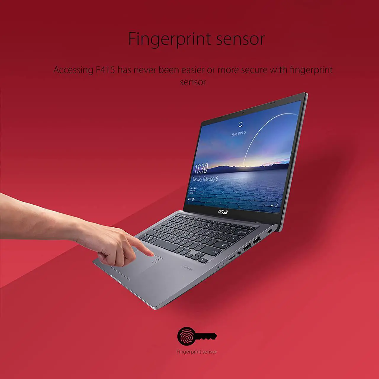 Alt view image 3 of 9 - ASUS VivoBook 14 F415 Laptop Computer, 14 FHD Display, Intel Core i3-1115G4 Processor, 4GB DDR4, 128GB PCIe SSD, Fingerprint Reader, Windows 11 Home in S Mode, Slate Grey, F415EA-AS31
Notebook