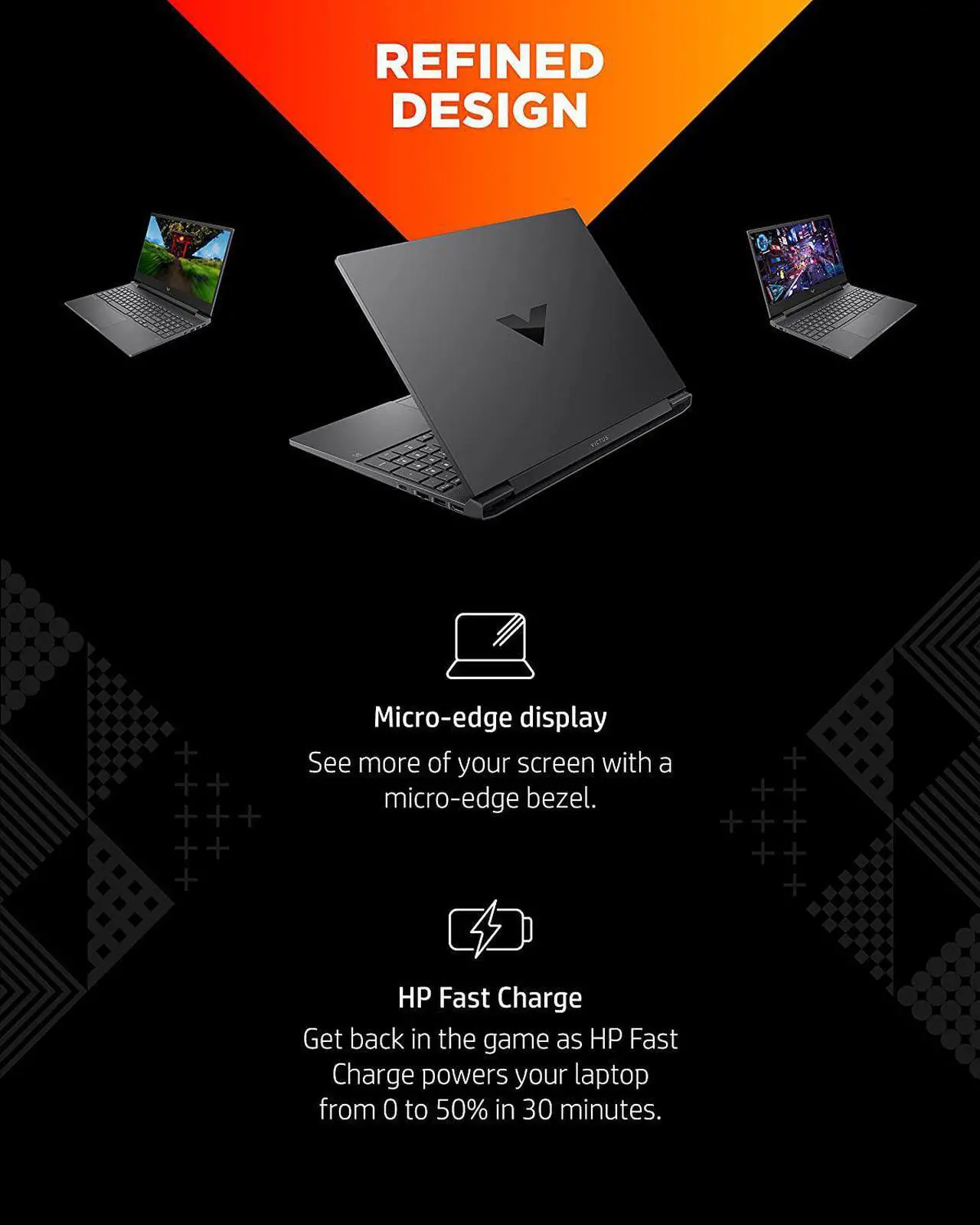 Alt view image 5 of 7 - HP Victus 15.6" Gaming Laptop PC, NVIDIA GeForce RTX 3050 Ti, AMD Ryzen 7 5800H, Refined 1080p IPS Display, Compact Design, All-in-One Keyboard with Enlarged Touchpad, HD Webcam (15-fb0028nr, 2022)