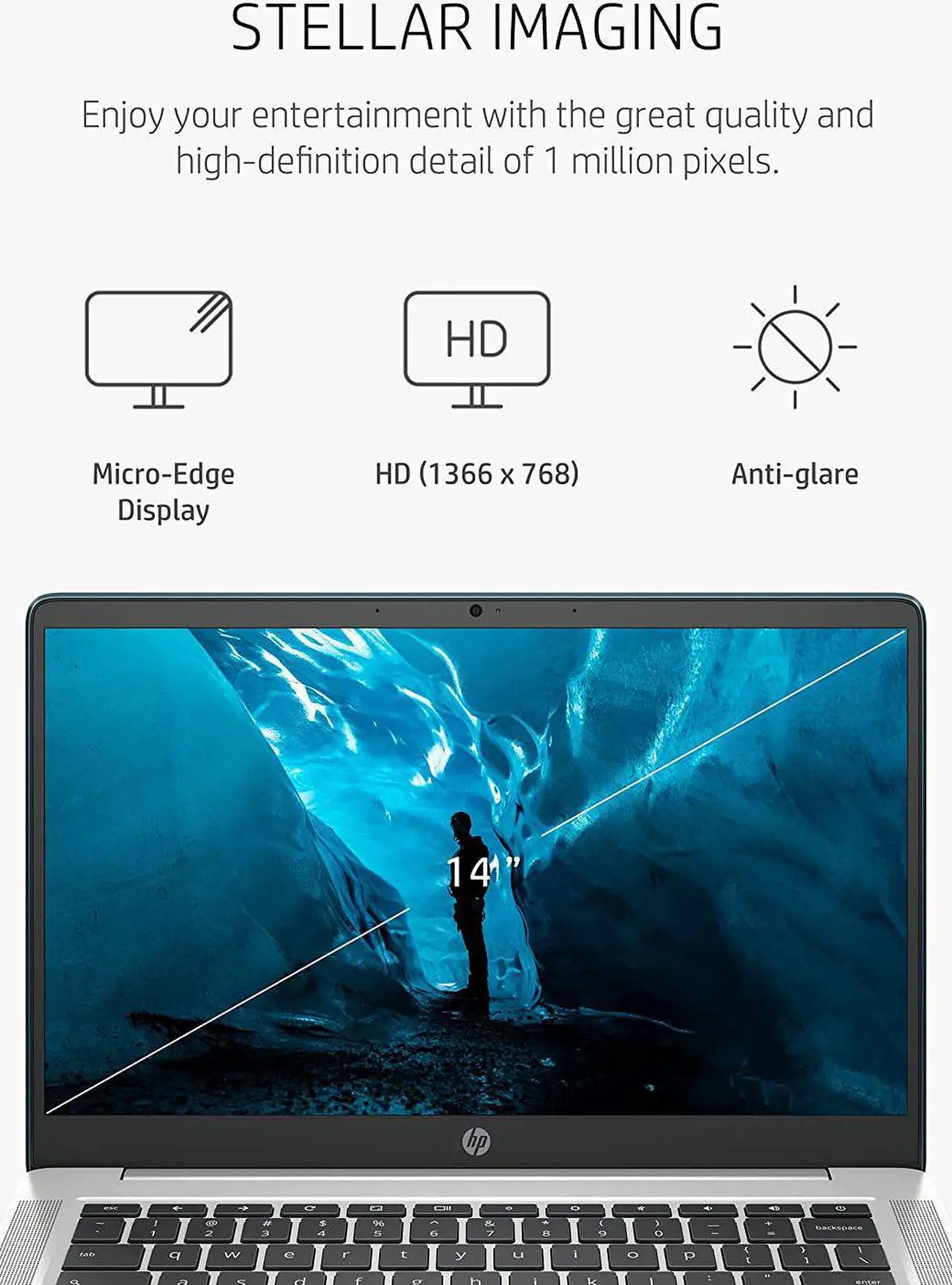 Alt view image 5 of 19 - HP Chromebook 14a-na0120nr 14" HD Laptop Intel Celeron N4020 1.10GHz up to 2.80GHz Dual-core, Intel UHD Graphics 600 4GB LPDDR4-2400 RAM 32GB eMMC Chrome OS