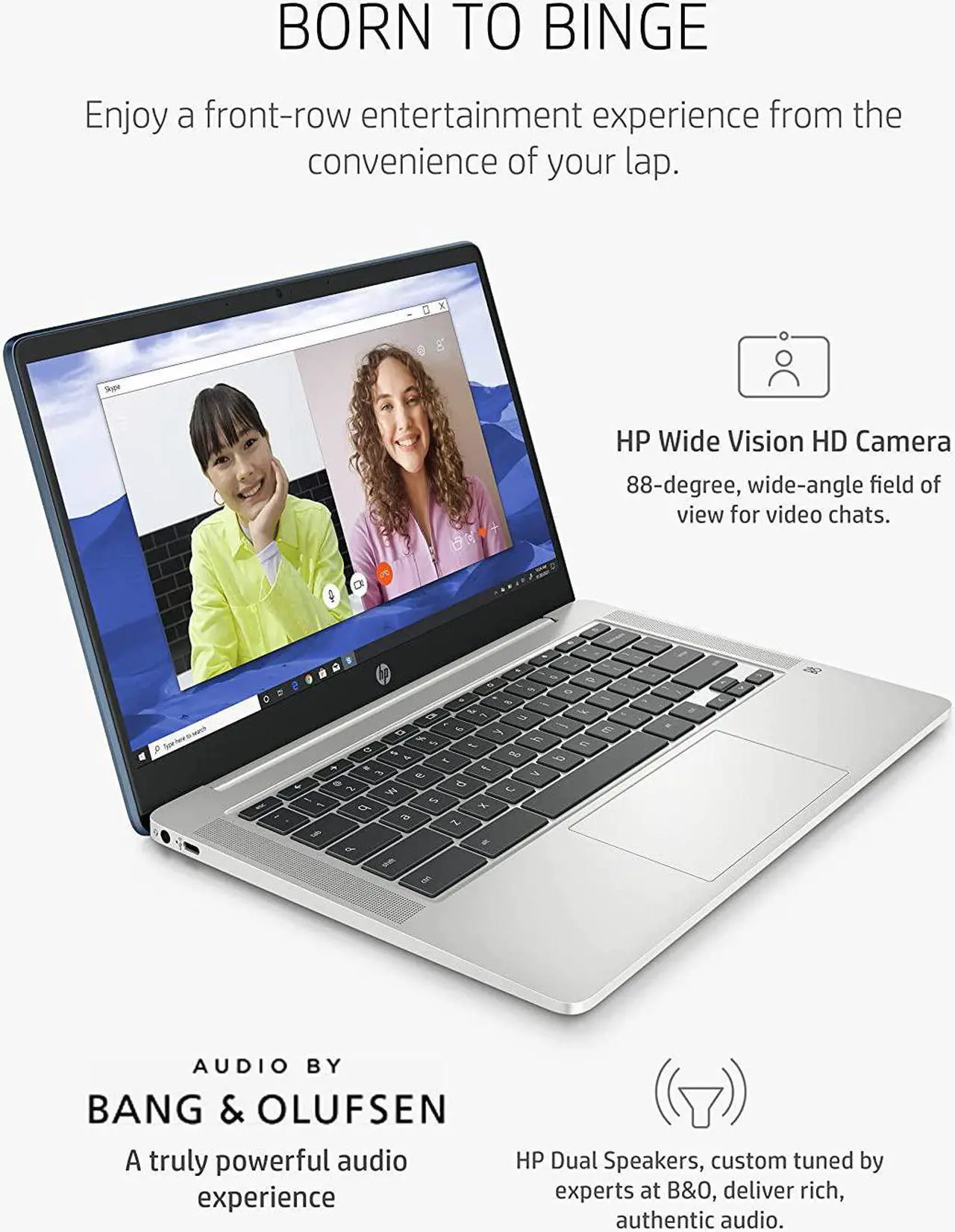 Alt view image 6 of 19 - HP Chromebook 14a-na0120nr 14" HD Laptop Intel Celeron N4020 1.10GHz up to 2.80GHz Dual-core, Intel UHD Graphics 600 4GB LPDDR4-2400 RAM 32GB eMMC Chrome OS