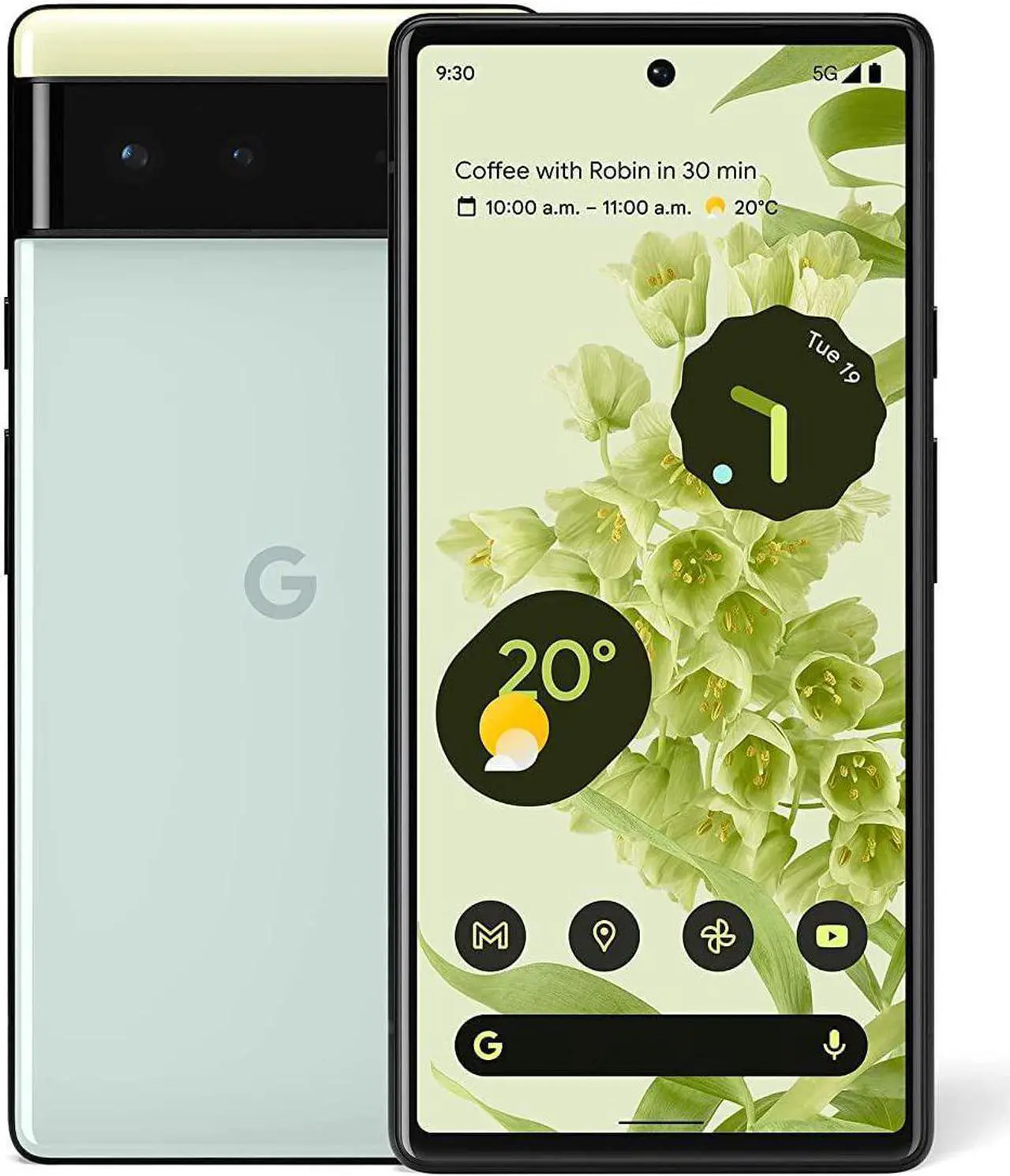 Google Pixel 6 5G Android Phone - Unlocked Smartphone with Wide and Ultrawide Lens - 256GB - Sorta Seafoam Cell Phone Smart