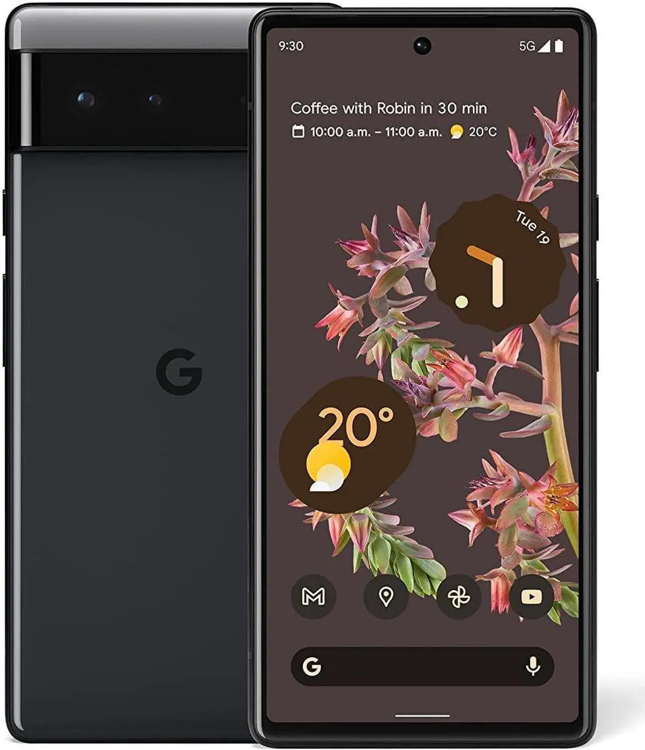Google Pixel 6 5G Android Phone - Unlocked Smartphone with Wide and Ultrawide Lens - 256GB - Stormy Black Smart Phone Cell