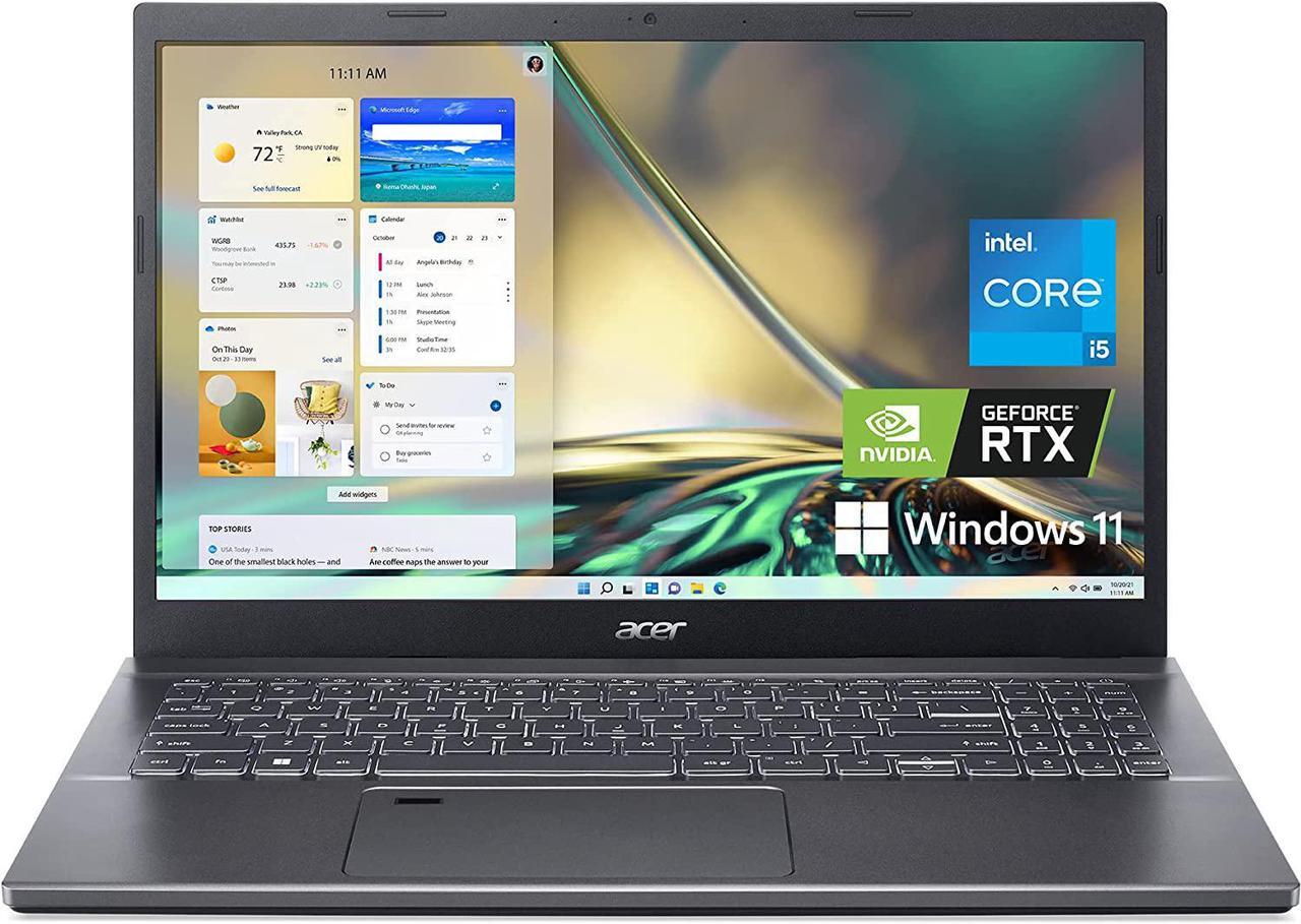 Main image of Acer Aspire 5  15.6" Full HDI Intel Core i5-1240P NVIDIA GeForce RTX 2050 8GB DDR4  512GB SSD Win 11 A515-57G-58R7