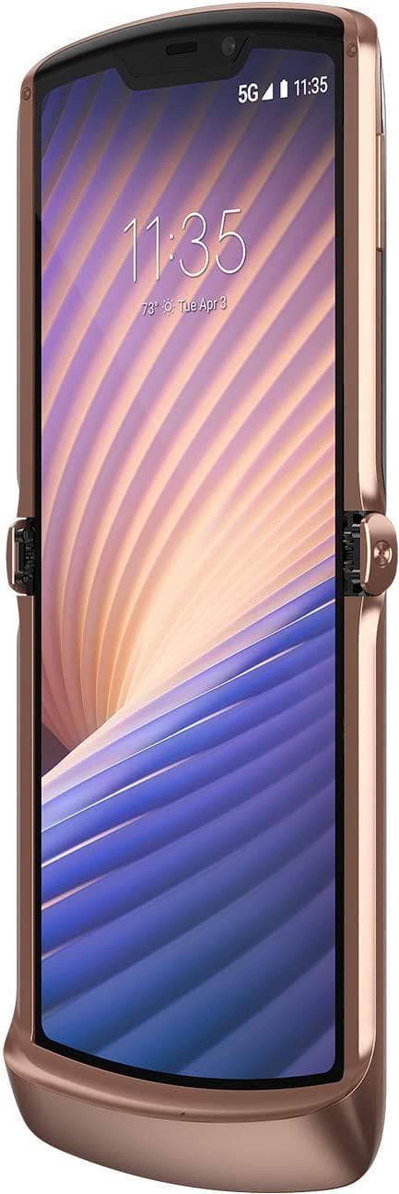 Alt view image 3 of 3 - Motorola Razr 5G | Unlocked| Made for US by Motorola | 8/256GB | 48MP Camera | 2020 | Blush Gold
Cell Smartphone Phone