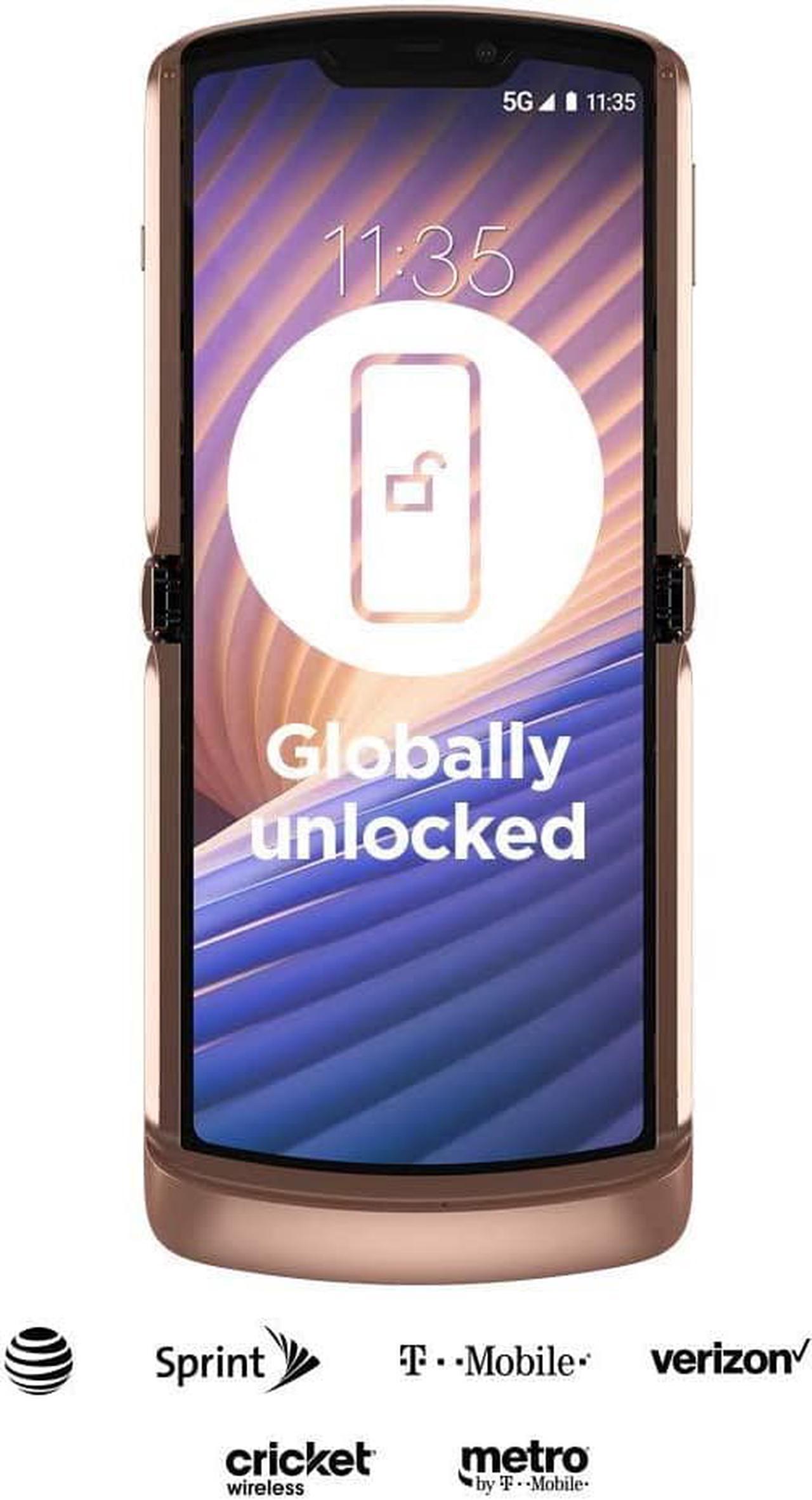 Main image of Motorola Razr 5G | Unlocked| Made for US by Motorola | 8/256GB | 48MP Camera | 2020 | Blush Gold
Cell Smartphone Phone