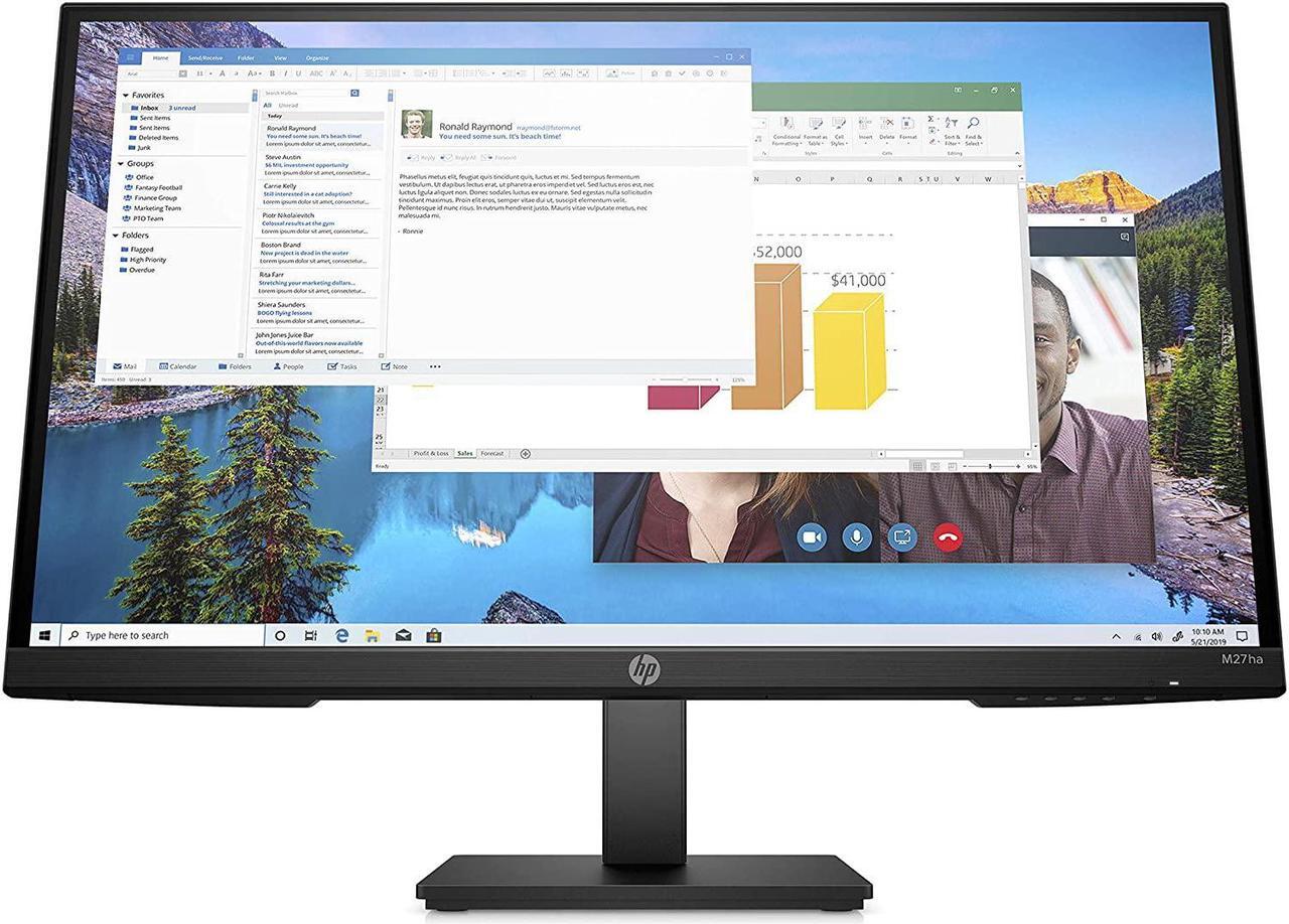 Main image of HP 27h 27" Full HD IPS 75Hz Desktop Monitor Black 737K9AA