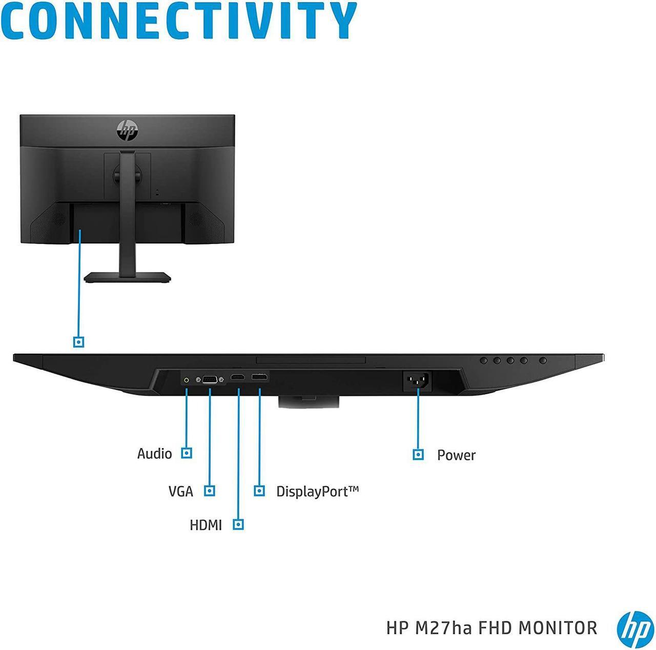 Alt view image 4 of 13 - HP 27h 27" Full HD IPS 75Hz Desktop Monitor Black 737K9AA